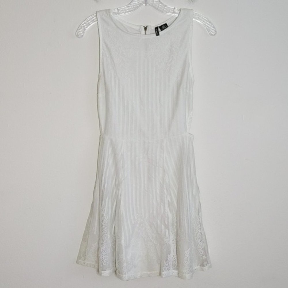 Fire LA White Lace Side Cutout Mini Dress